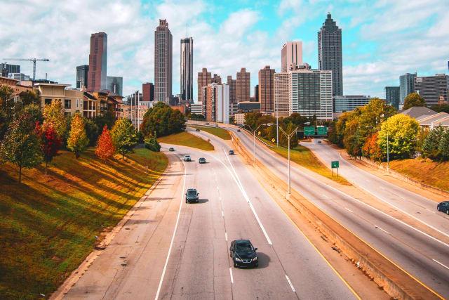 Road trip stops near Atlanta featuring a scenic view of Norcross GA downtown and local travel attractions